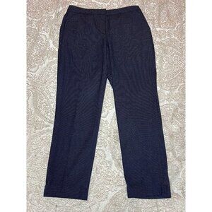 H&M Size 8 Dark Navy Blue Ankle Pants Inseam 26 inches White Tiny Polka Dots‎